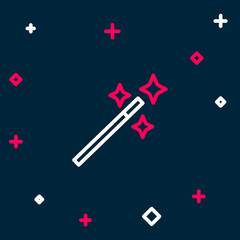 Line Photo retouching icon isolated on blue background. Photographer, photography, retouch icon. Colorful outline concept. Vector