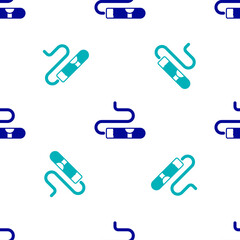 Blue Cigar icon isolated seamless pattern on white background. Vector