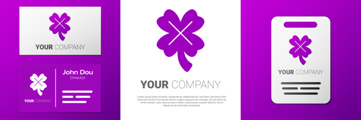 Logotype Casino slot machine with clover symbol icon isolated on white background. Gambling games. Logo design template element. Vector