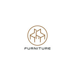 chair design for furniture logo vector