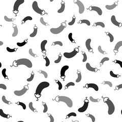 Black Eggplant icon isolated seamless pattern on white background. Vector