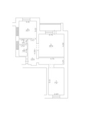 Floor Plan. Apartment Blueprint with Construction Elements. House Project.
