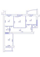 Floor Plan. Apartment Blueprint with Construction Elements. House Project.