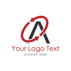 A Arrow Logo Template - Letter A with arrow 
