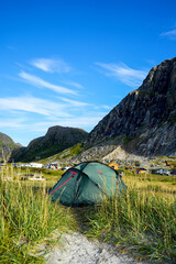 Zelten und Camping am Strand auf den Lofoten