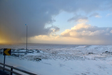 Landscape of Iceland winter countryside