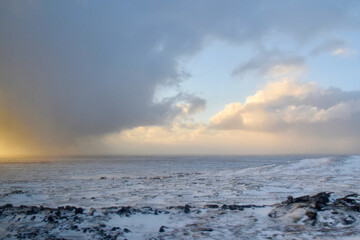 Winter in Iceland countryside Thingvellir