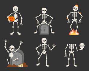 Fototapeta na wymiar This is a Halloween skeletons collection