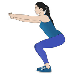 Illustration of woman doing stretching exercise and yoga