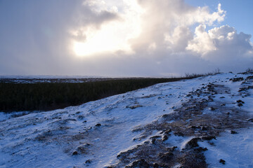 Landscape of Iceland winter countryside