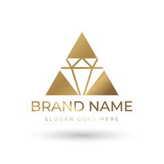 Luxury Looking Letter A Logo Design With Diamond Inside