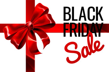 Black Friday Sale Gift Ribbon Bow Sign