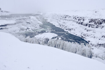 Dettifoss Waterfall, it is a waterfall in Vatnajökull National Park in Northeast Iceland and is reputed to be the second most powerful waterfall in Europe after the Rhine Falls.  © lucazzitto