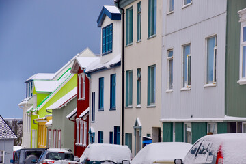 Reykjavik city center in winter, Iceland