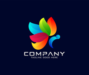 Awesome colorful butterfly logo design
