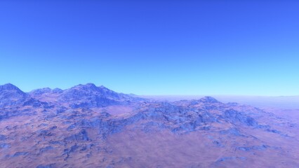 landscape on planet Mars, scenic desert scene on the red planet
