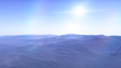 landscape on planet Mars, scenic desert scene on the red planet
