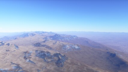 landscape on planet Mars, scenic desert scene on the red planet
