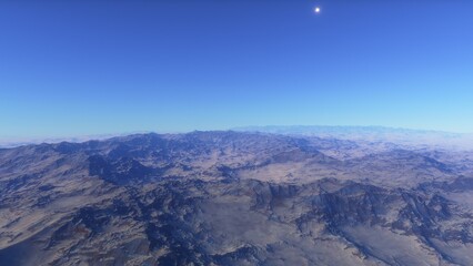 landscape on planet Mars, scenic desert scene on the red planet
