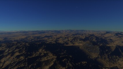 landscape on planet Mars, scenic desert scene on the red planet
