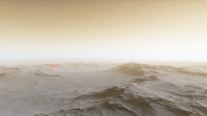 landscape on planet Mars, scenic desert scene on the red planet
