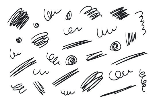 Hand drawn doodles scribble black line, quote decoration 