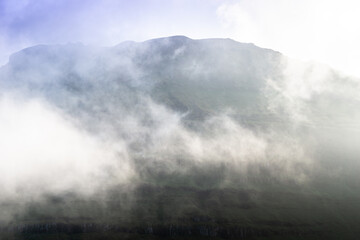 Foggy mountains in Iceland - HDR photograph