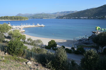 Pool area at a hotel in Croatia during Sept 2022. 