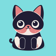 cute baby kitten, vector illustration