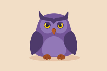 Cute owl animal. Color animal concept. Flat vector illustrations isolated.