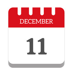 December 11 calendar flat icon