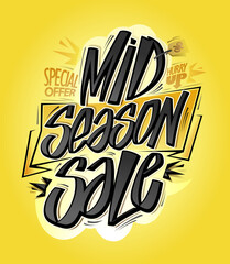 Mid season sale, special offer, vector advertising flyer