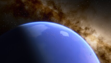 Planets and galaxy, science fiction wallpaper. Beauty of deep space. Billions of galaxy in the universe Cosmic art background 3d render

