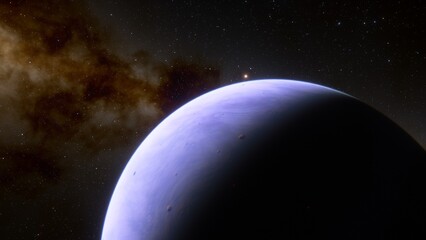 Planets and galaxy, science fiction wallpaper. Beauty of deep space. Billions of galaxy in the universe Cosmic art background 3d render
