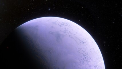 super-earth planet, realistic exoplanet, planet suitable for colonization, earth-like planet in far space, planets background 3d render
