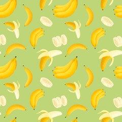 seamless pattern with bananas fruit background 