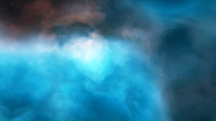 Fototapeta premium bright nebula, nebula in space, majestic red-purple nebula, beautiful space background 3D render 