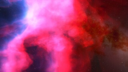 bright nebula, nebula in space, majestic red-purple nebula, beautiful space background 3D render
