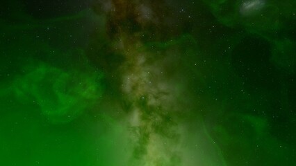 Cosmic background with a blue purple nebula and stars
