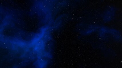 Cosmic background with a blue purple nebula and stars
