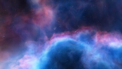 Plakat Cosmic background with a blue purple nebula and stars 