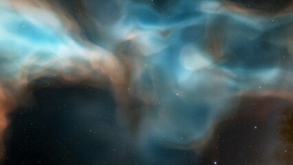 Fototapeta premium Cosmic background with a blue purple nebula and stars 
