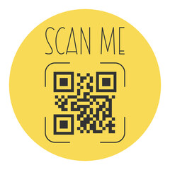 QR code for smartphone. Inscription scan me with smartphone icon. Qr code for payment.