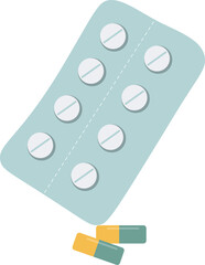 Eight pills in pill packs.