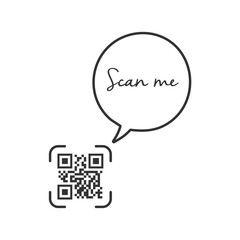 QR code for smartphone. Inscription scan me with smartphone icon. Qr code for payment.