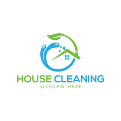 House cleaning logo - home cleaning service logo template - gradient color logo