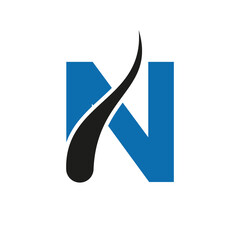 Letter N Hair Treatment Logo, Hair Transplantation Logo Design Vector Template