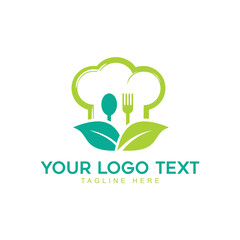 Restaurant logo and symbol menu cooking icon leaf vector image
