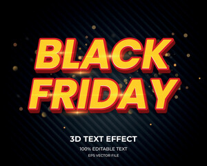 Black Friday 3d editable text effect Premium Vector	
