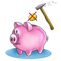 Piggy bank piggy bank without money broken